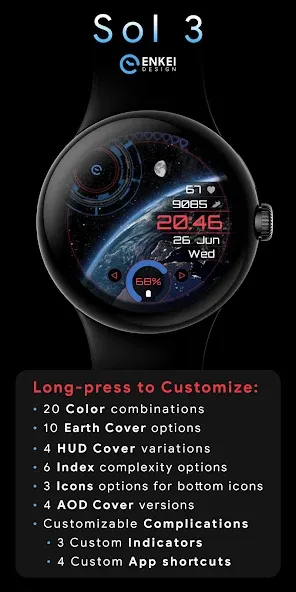 Sol 3 - animated watch face screenshot 3