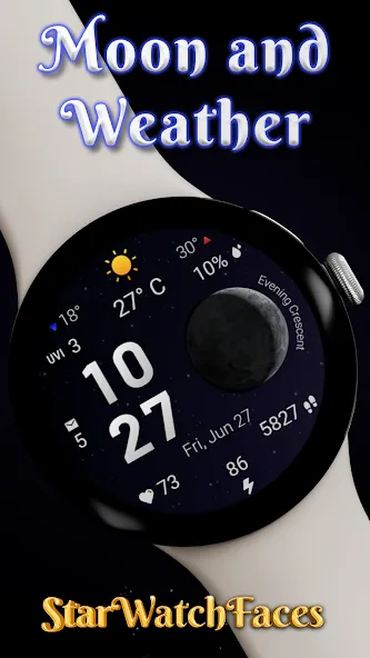 Moon & Weather watchface screenshot 1