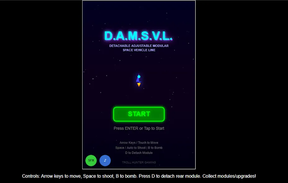 D.A.M.S.V.L. - Space Shooter screenshot 1