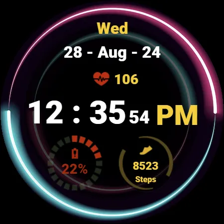 Neon Green Pink Watch Face screenshot 5