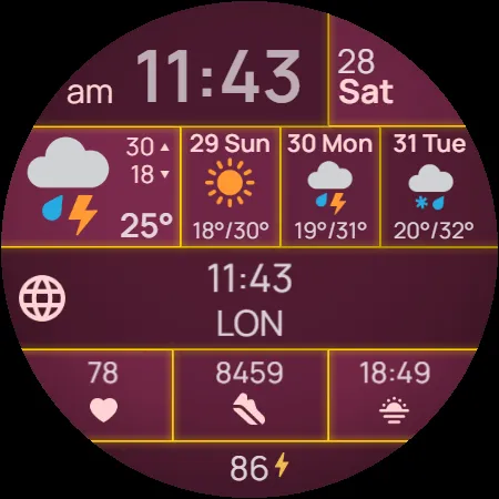 Digital watch face D30 screenshot 46