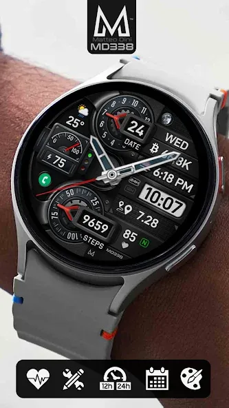 MD338 Hybrid watch face screenshot 5