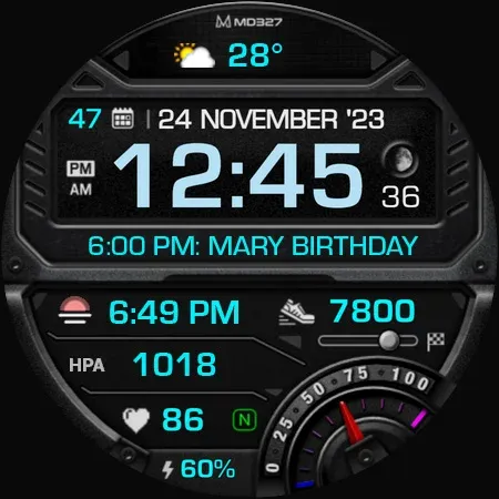 MD327 Digital Watch Face screenshot 14