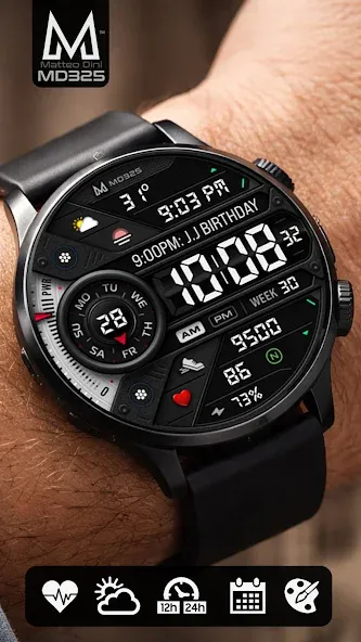 MD325 Digital Sport Watch Face screenshot 2