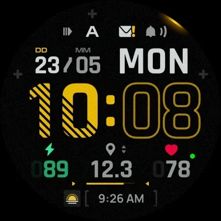 SH096 Watch Face, WearOS watch screenshot 11