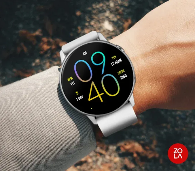 Yellow Blue Light Watch Face screenshot 3