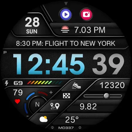 MD337 Digital watch face screenshot 10