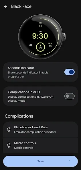 Black Face Watch Face screenshot 5