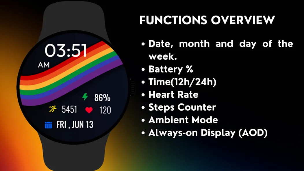 Rainbow Pride Watch Face screenshot 5