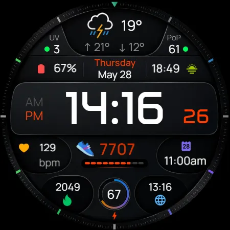 Digital Watch face D33 screenshot 23