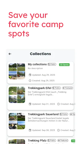 TrekSpots | Tent camping map screenshot 14