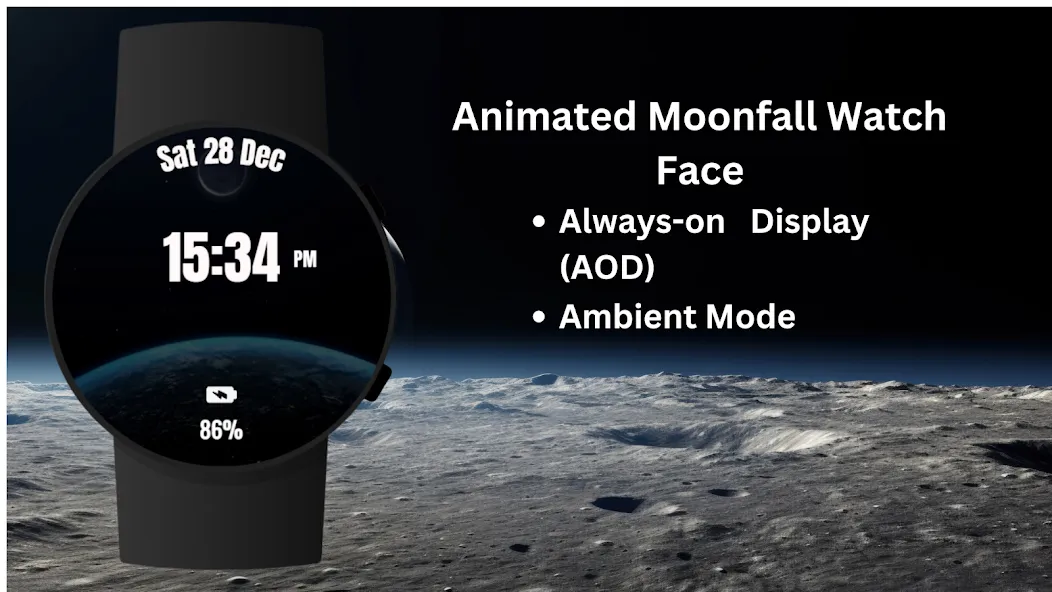 Animated Moonfall Watch Face screenshot 8