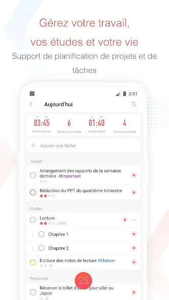 Focus To-Do: Pomodoro & Tâches screenshot 3