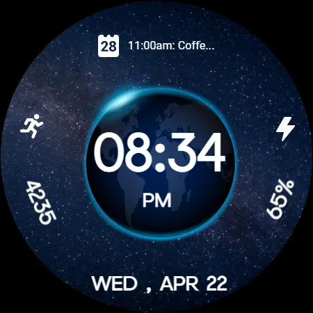 3D Earth Parallax Watch Face screenshot 22