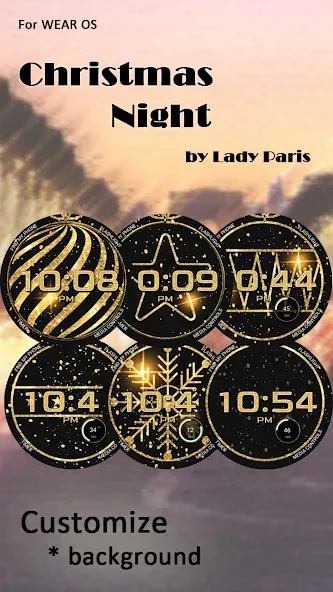 Christmas Gold Watch Face screenshot 2