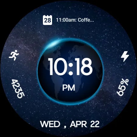 3D Earth Parallax Watch Face screenshot 23