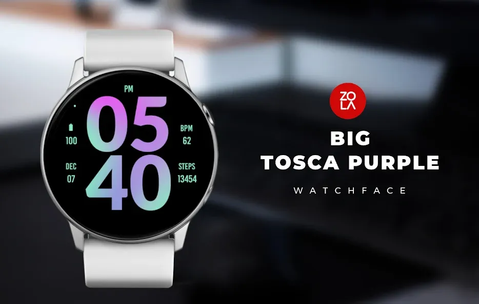 Big Tosca Purple Watch Face screenshot 1