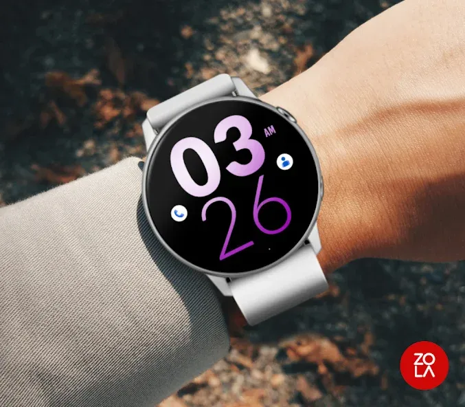 Soft Purple Large Watch Face screenshot 3
