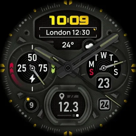 SH047 Watch Face, WearOS watch screenshot 12