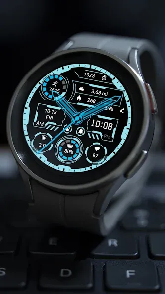 Aurora Blue Analog Watch faces screenshot 5