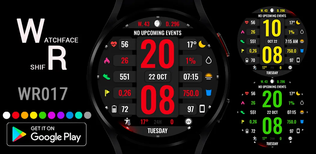 WR 017 Digital Watch Face screenshot 1
