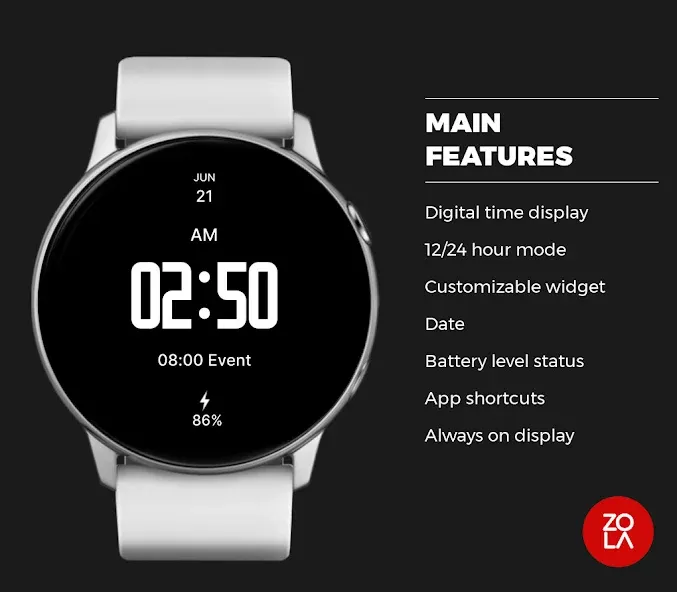 Black Elegant Watch Face screenshot 2