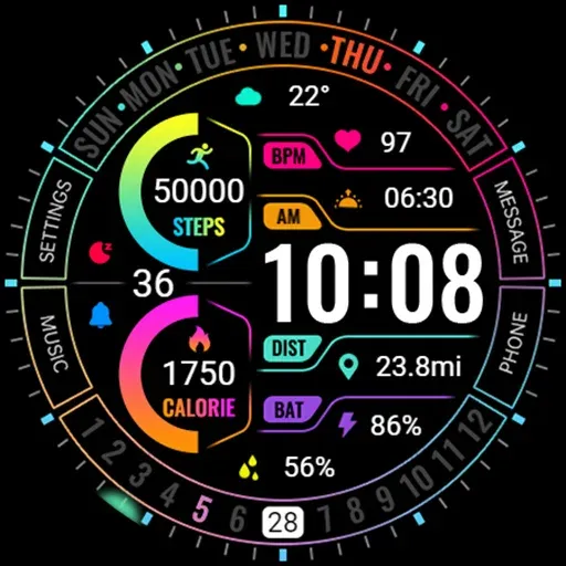 Gradient Line ZKin Watch Face screenshot 41