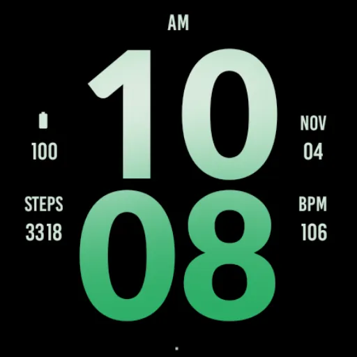 Big Green Apple Watch Face screenshot 4