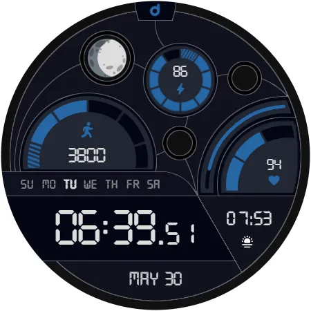 DS D006 - Digital watch face screenshot 2