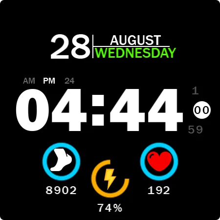 Key019 Digital Watch Face screenshot 27