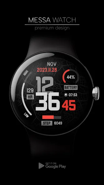 Minimal Digital Watch Face NY screenshot 1