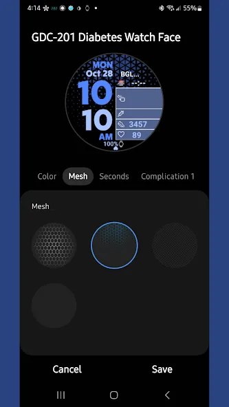 GDC-201 Diabetes Watch Face screenshot 2