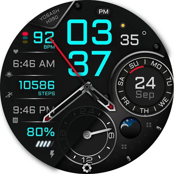 H390 Analog Digital Watch Face screenshot 31