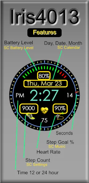 Iris4013 Digital Watch Face screenshot 3