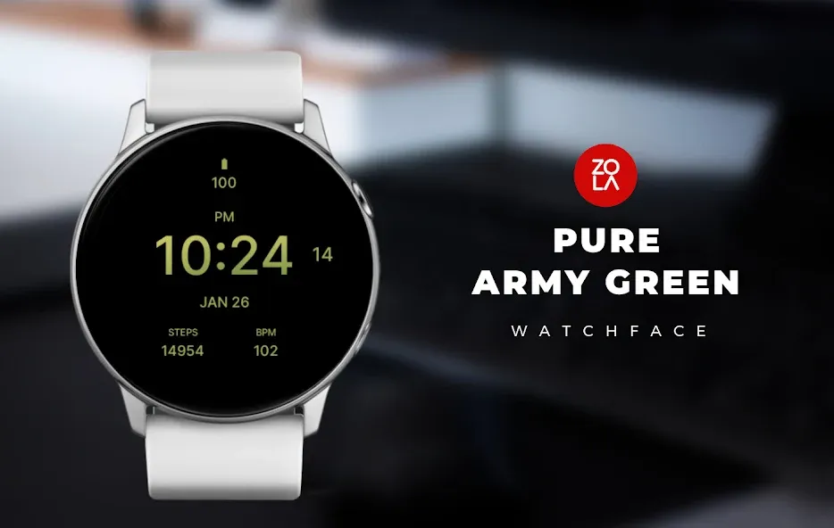 Pure Army Green Watch Face screenshot 1