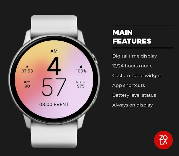 Romantic Flat Watch Face screenshot 2