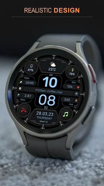 WFP 332 Futuristic watch face screenshot 6