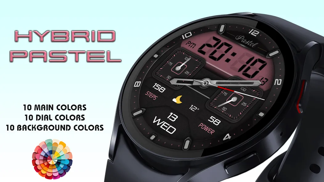 Hybrid Pastel Watch Face screenshot 3