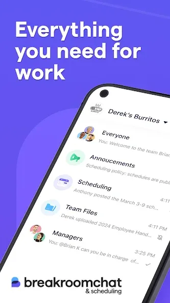 Breakroom Chat & Scheduling screenshot 1