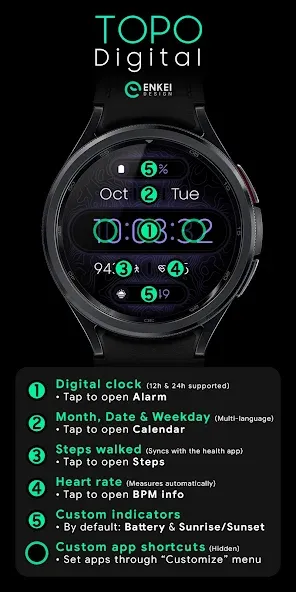 TOPO Digital - watch face screenshot 5