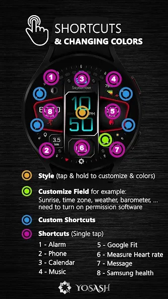 A410 Neon Watch Face Wear OS screenshot 4