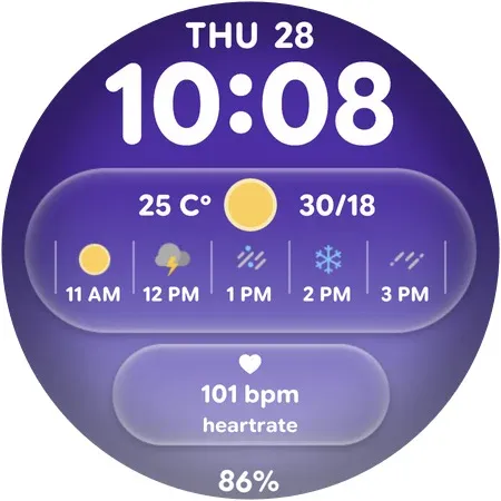 Glass Weather 2 - Watch face screenshot 10
