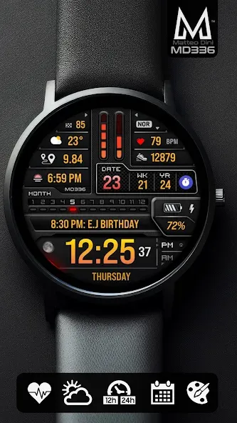 MD336 Digital watch face screenshot 6