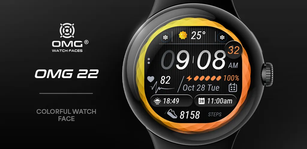 Colorful Watch Face - OMG 22 screenshot 1