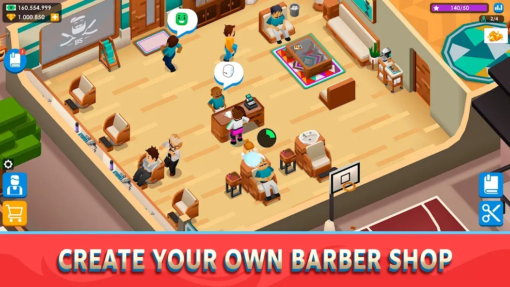 Idle Barber Shop Tycoon - Game screenshot 1