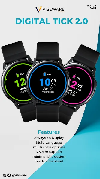 Digital Tick: Watch Face screenshot 1