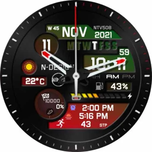 NTV508 - Hybrid W watch face screenshot 32