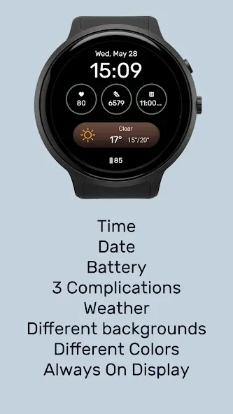 Digital Watchface D5 screenshot 2
