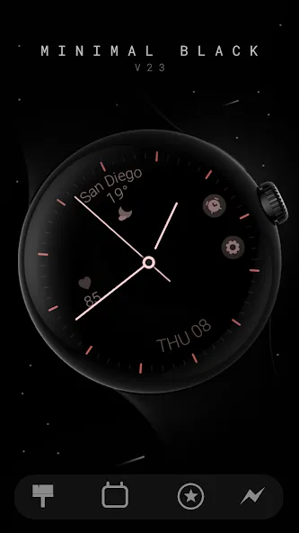 Minimal black v23 watch face screenshot 2