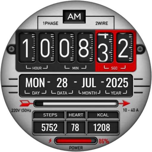 Digital Fliptime Watch face screenshot 11